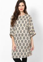 Bohemyan Blue Cream Printed Kurtis