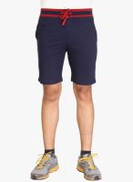 Bongio Navy Blue Solid Shorts