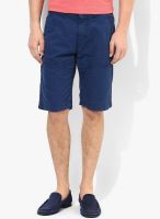 Breakbounce Navy Blue Solid Shorts