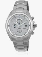 CITIZEN Eco-Drive Ca0190-56B Silver/White Chronograph Watch