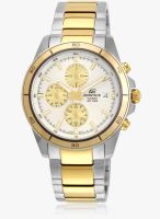 Casio Edifice Efr-526Sg-7A9vudf (Ex273) Silver-Gold/Silver Analog Watch