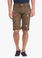 Code 61 Brown Solid Shorts