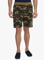 Difference of Opinion Khaki Printed Shorts