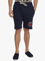 Difference of Opinion Navy Blue Solid Shorts