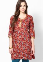 Diya Maroon Printed Kurtis