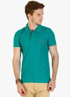 Duke Aqua Blue Solid Polo T-Shirt