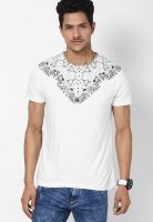 Ed Hardy Cream Round Neck T-Shirt