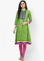 Entropy Green Printed Kurtis