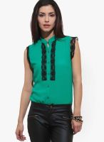 Faballey Green Embroidered Shirt