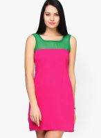 Faballey Pink Colored Solid Shift Dress
