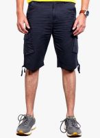 Fitz Navy Blue Solid Shorts