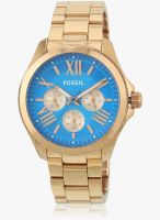 Fossil Fossil Cecile Golden/Blue Analog Watch
