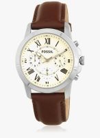 Fossil Fs4839 Brown/White Chronograph Watch