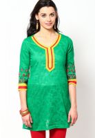 G Green Solid Kurtis