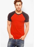 Gritstones Rust Solid Round Neck T-Shirt
