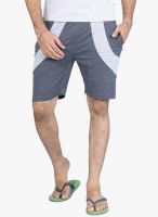 Happy Hours Blue Solid Shorts