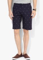 Izod Navy Blue Printed Shorts