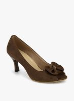 J Collection Brown Bow Peep Toes