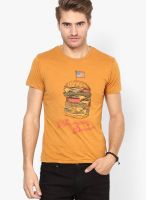 Jack & Jones Mustard Yellow Crew Neck T Shirt