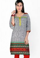 Jazzup Black Printed Kurtis