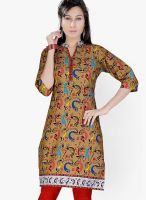 Jazzup Brown Printed Kurtis