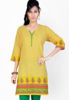 Jazzup Yellow Printed Kurtis