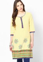 Karigari Cotton Yellow Kurti