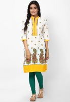 Karigari White Printed Kurta