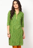 Kurti'S Green Printed Kurtas