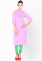 Kurti'S Pink Solid Kurtis