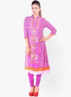 Kurti'S Purple Embroidered Kurtis