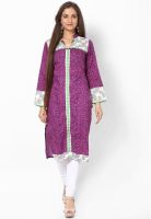 Kurti'S Purple Printed Kurta