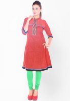 Kurti'S Red Embroidered Kurtis