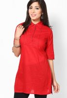 Kurti'S Red Solid Kurtis