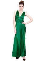La Zoire Green Colored Solid Maxi Dress