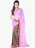 Lookslady Purple Printed Saree