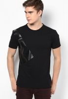 Monteil & Munero Black Solid Round Neck T-Shirt