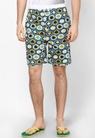 Nuteez Blue Printed Shorts