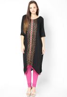 Peppertree Black Printed Kurta