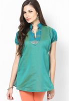 Plume Green Solid Kurtis