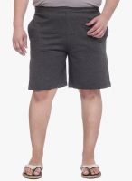 Pluss Grey Solid Shorts