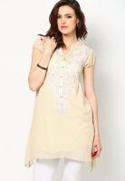 Rain & Rainbow Beige Printed Kurtis