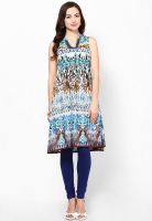 Rain & Rainbow Blue Printed Kurta