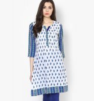 Rangmanch By Pantaloons Cambric Blue Kurta