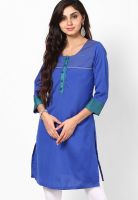 Rangriti Blue Solid Kurtas