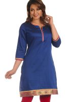 Salwar Studio Blue Solid Kurtis