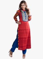 Salwar Studio Red Printed Kurti