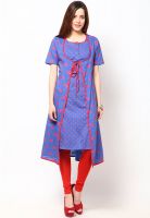 Sangria Blue Printed Kurtis