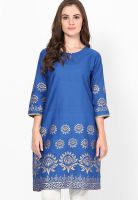 Shree Blue Solid Kurtis