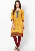 Shree Yellow Embroidered Kurta